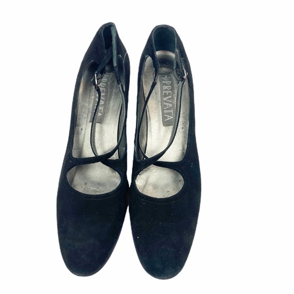 Prevata Italian Suede Mary Jane Wedge Sandal 8.5 - Picture 2 of 4